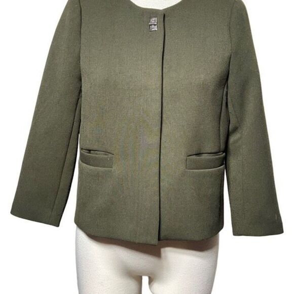 Philosophy safari Green Long Sleeve Blazer Size 2 - Picture 1 of 6